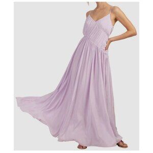 $488 Trina Trina Turk Women's Purple Asymmetrical Cherry Grove Maxi Dress Size M